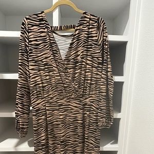 Ann Taylor Loft Animal Print Midi Dress Size 10